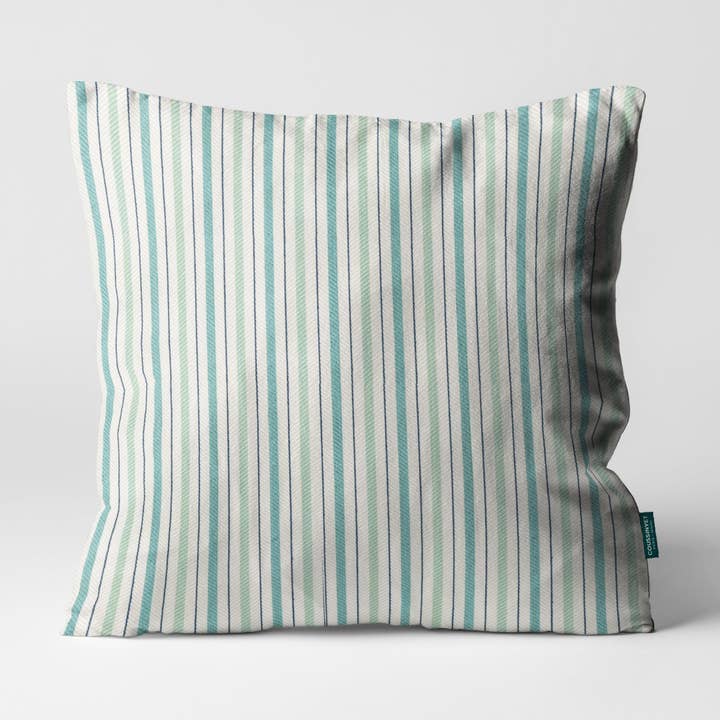 Biarritz Striped Pillow Teal for wholesale by Coussinyet