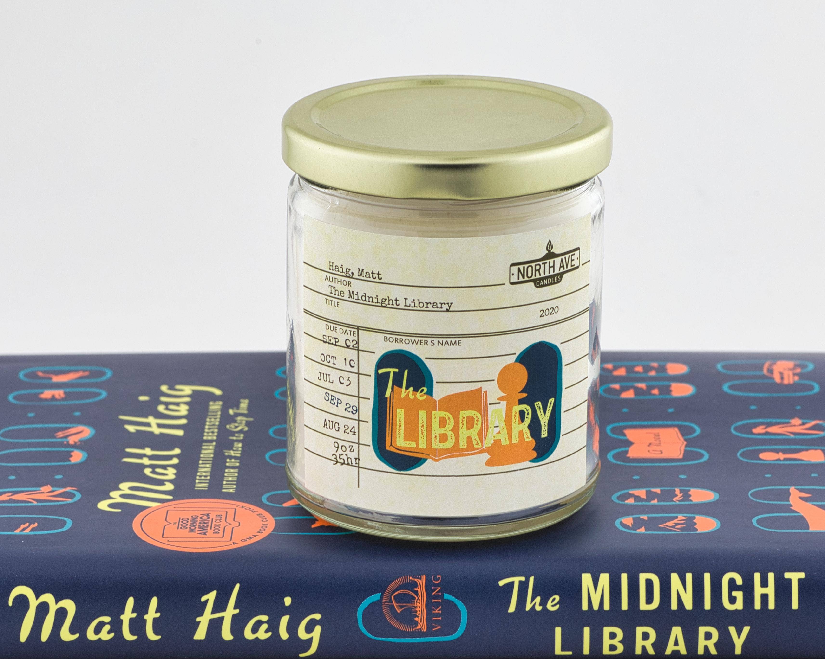 North Ave Candles - Wholesale Jar/Filled Candle - Book Candle / The Midnight Library / Bookstore Gift /4