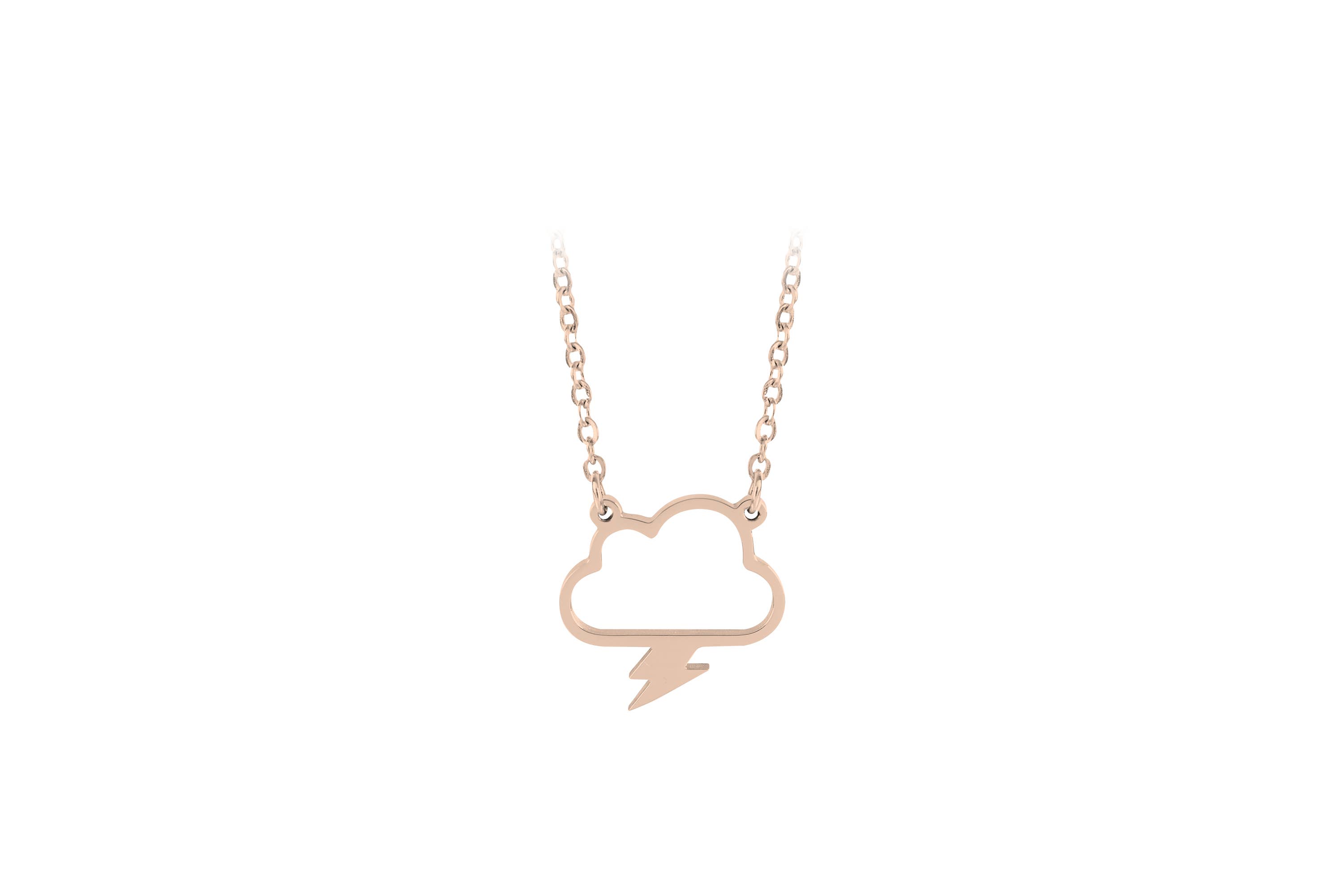 ESA EVANS - Wholesale Pendant/Charm Necklace - Lightning Cloud Bolt Pendant Necklace | Stainless Steel1