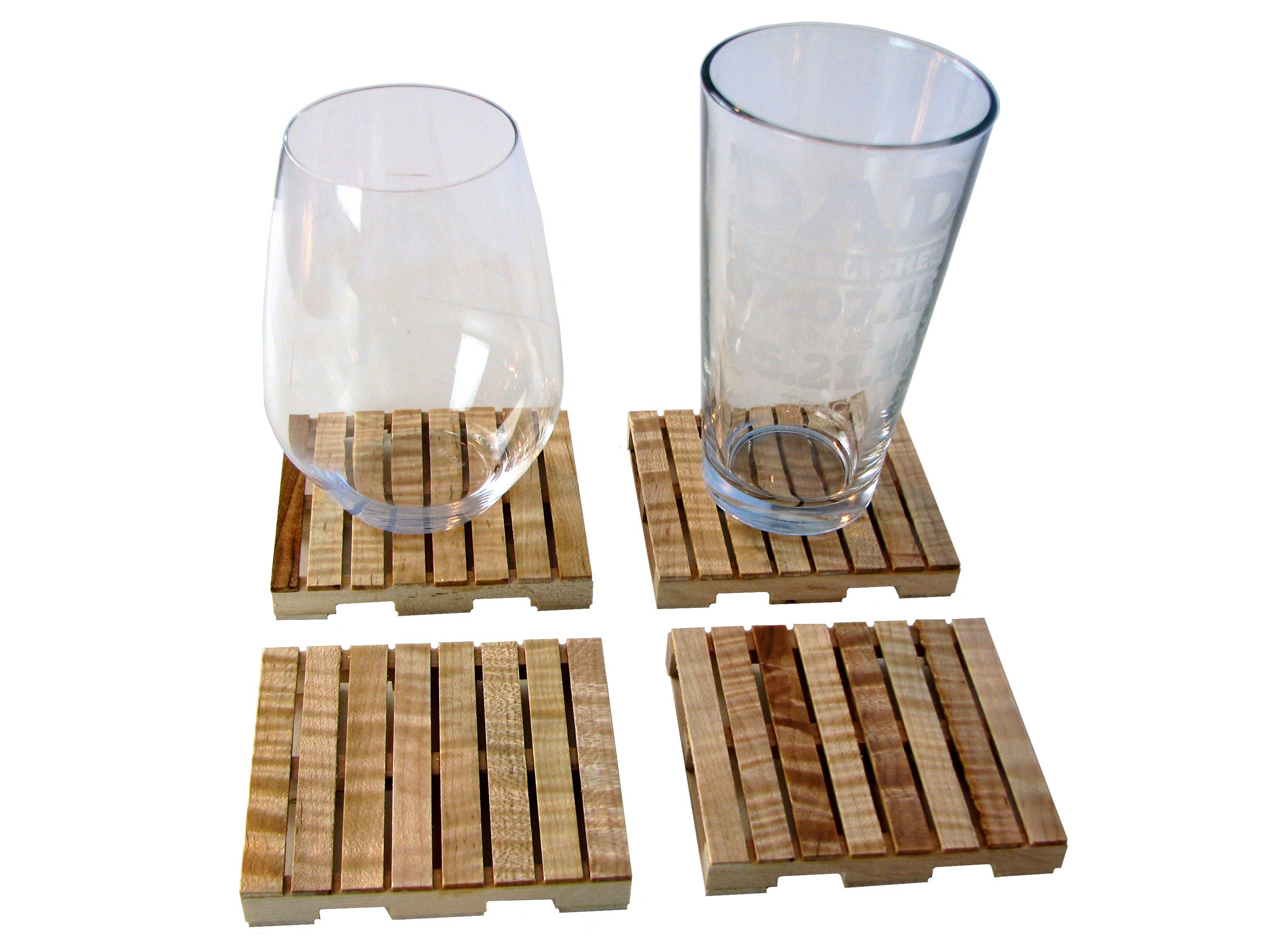 Clark Fine Wood Products - Wholesale Coasters - Handmade Pallet Coasters  in Curly Maple Woods8