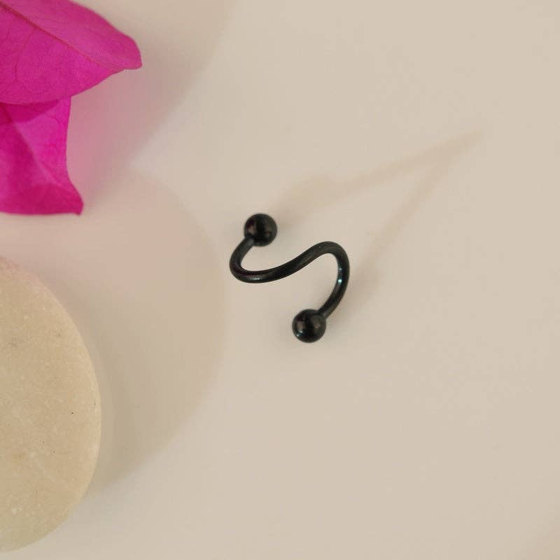 StockJWL - Vendita all'ingrosso Orecchini singoli - Piercing a Spirale Ritorto Piercing a Spirale Orecchini a Spirale in Acciaio Ondulato per Trago, Elica e Cartilagine Oro Argento Nero27