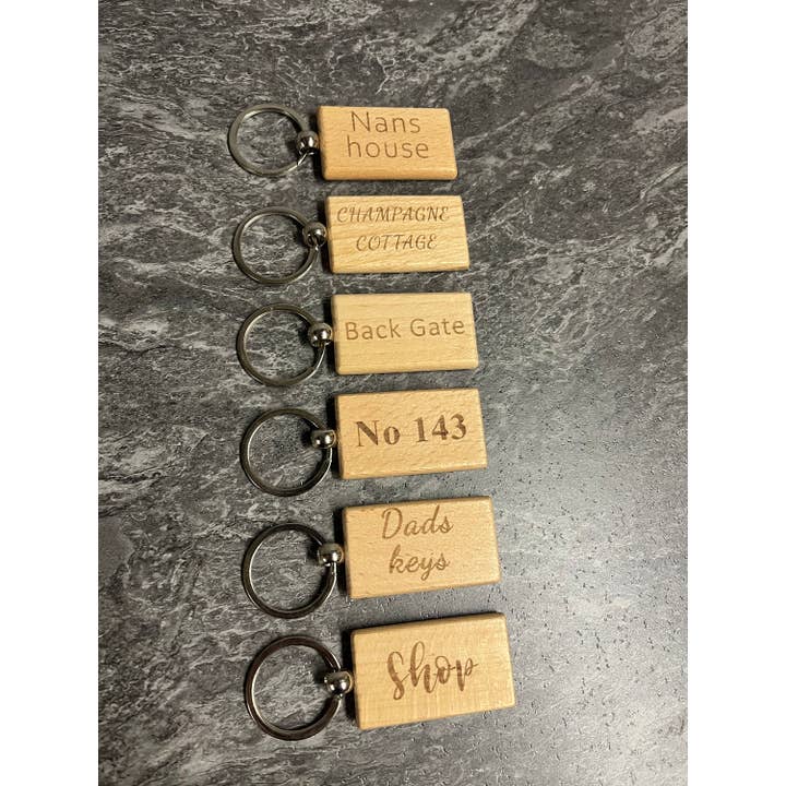 mayos makers – wholesale Keychain – Unisex – Personalised Wooden Keyring - Solid Wood Custom Engraved Key Ring8