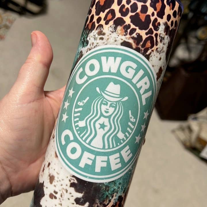 Cowgirl Coffee 20 oz Insulated Tumbler for wholesale by Cedar Hill Country Market