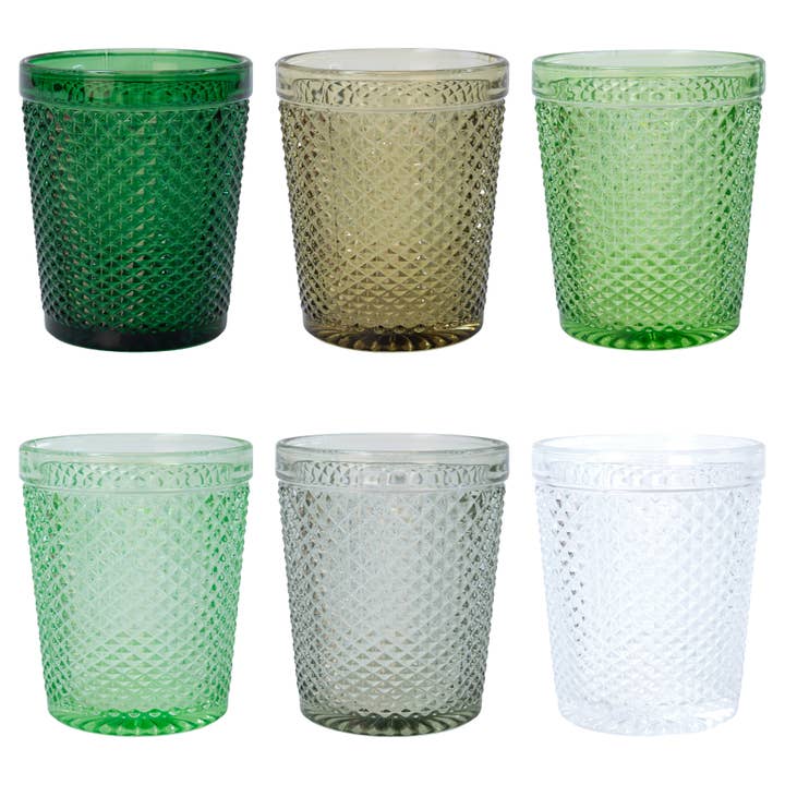 Honey Set of 6 Glasses 300 ML Greenery for wholesale by VdE Tivoli 1996