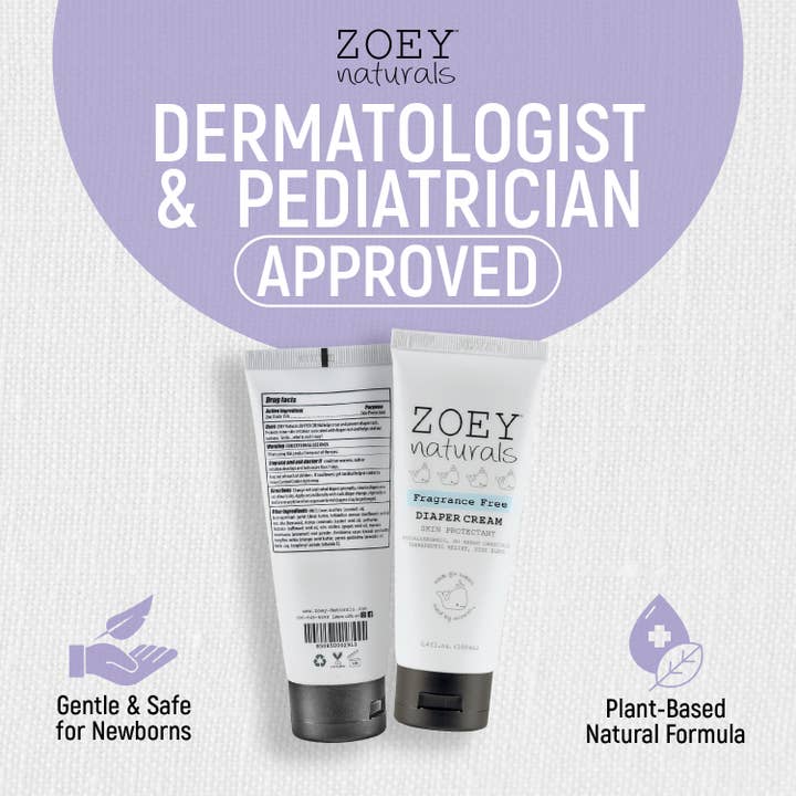 Zoey Naturals - Wholesale Diaper Cream - Fragrance Free Diaper Cream - 3.4oz1