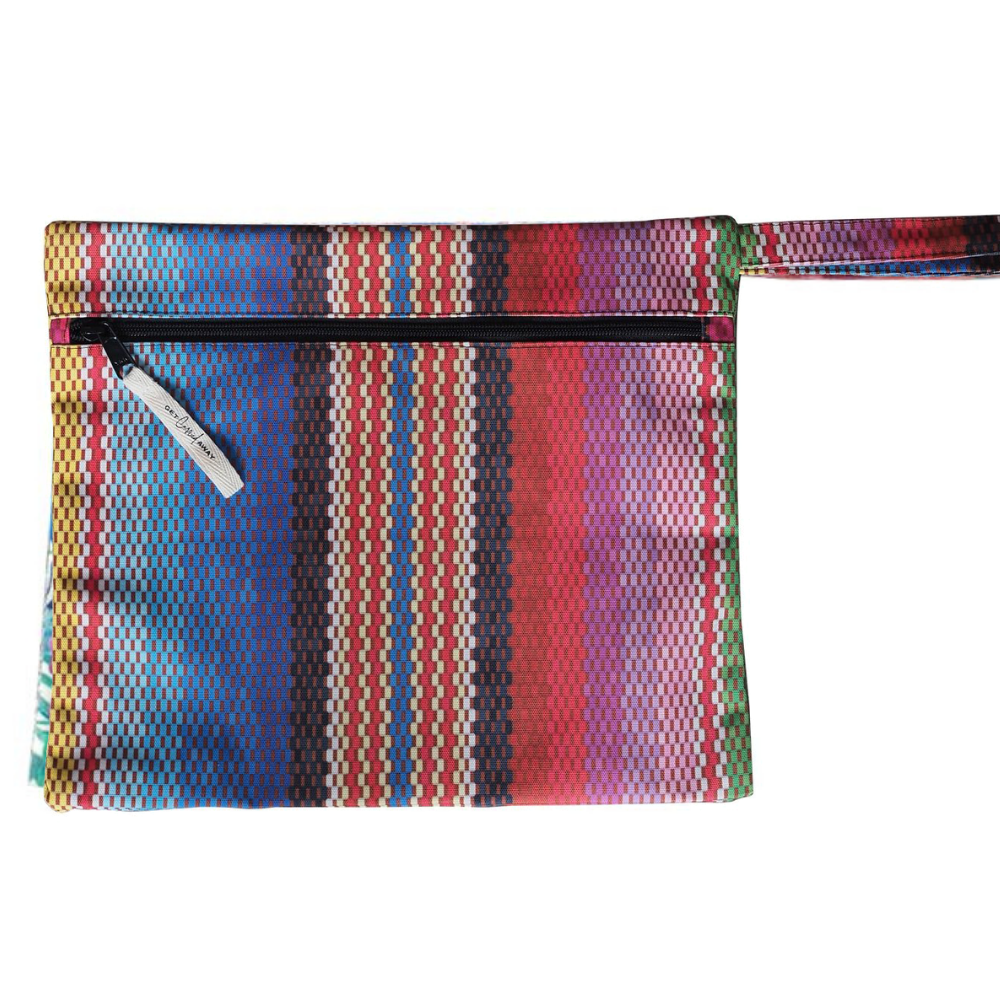 Various prints and solid colors available Mexican Blanket Wristband Wet Bag for wholesale on Faire7