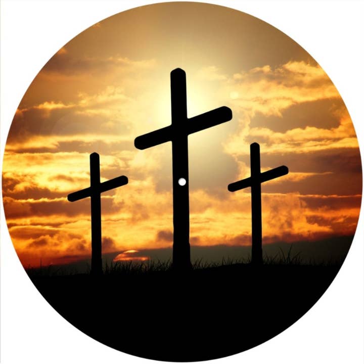 Slipmat 12"/ 7" för skivspelare - Tre kors 2 för wholesale av Phatmatz