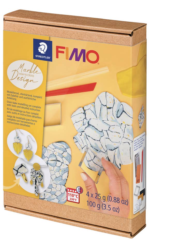 FIMO æskesæt med marmoreffekt for engroshandel hos Graine Créative