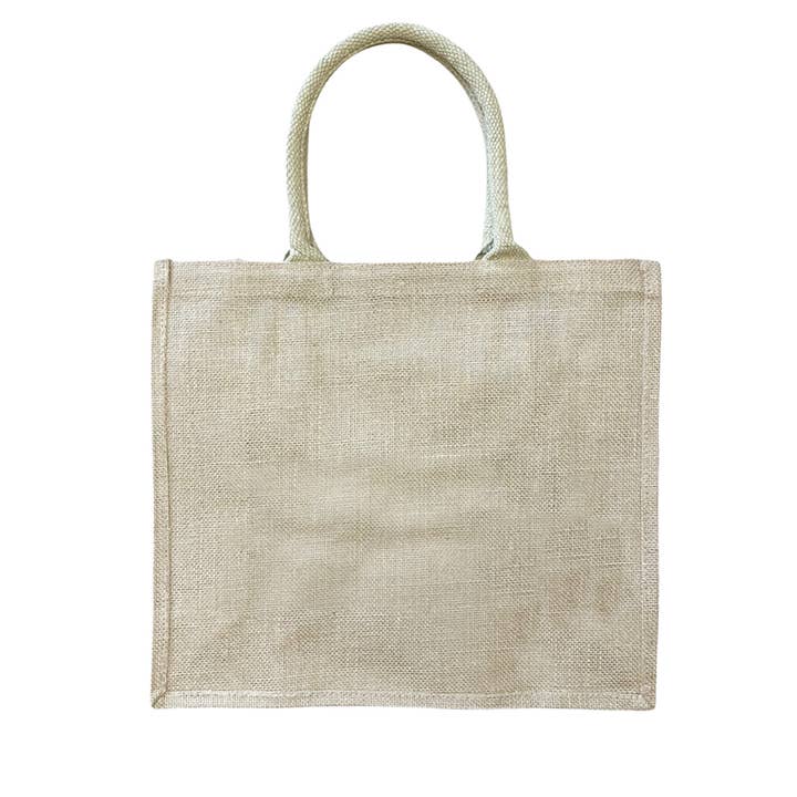 Natural Customized Value Large Burlap Tote Bag With Your Logo/Text for wholesale on Faire