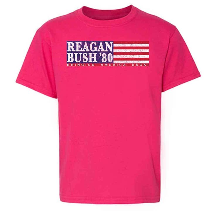 Pop Threads - Wholesale Screen Printed T-Shirt - Kids - Ronald Reagan George Bush Retro Campaign Kids & Youth Tee7