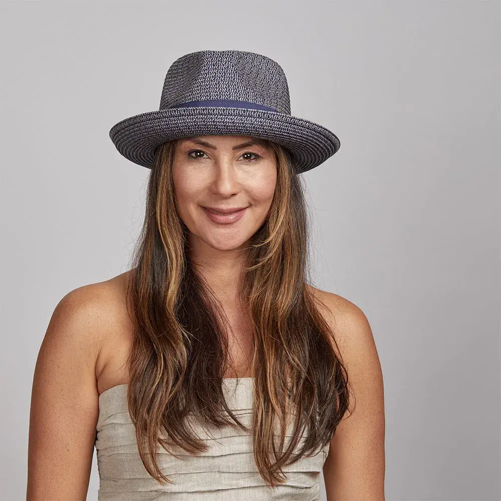 American Hat Makers - Wholesale Straw Hat - Unisex - Soft Straw Fedora Hat - Style Coronado13