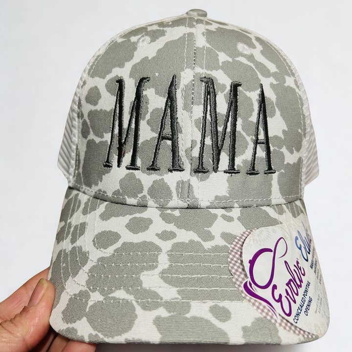 Embroidered Women's Modern Trucker Hat- MAMA for wholesale by Stitch Haven