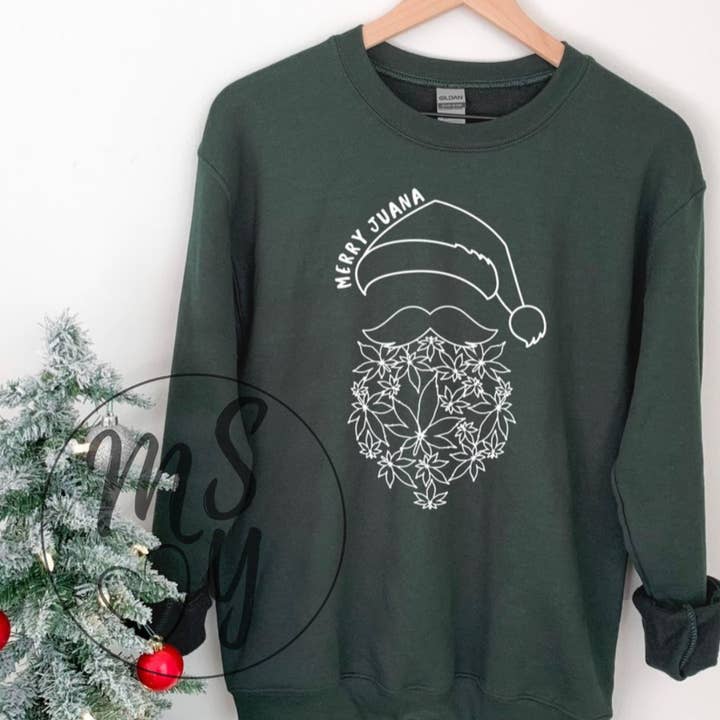 Merry Juana Christmas Sweatshirt for wholesale by Mamasaysloveyourself