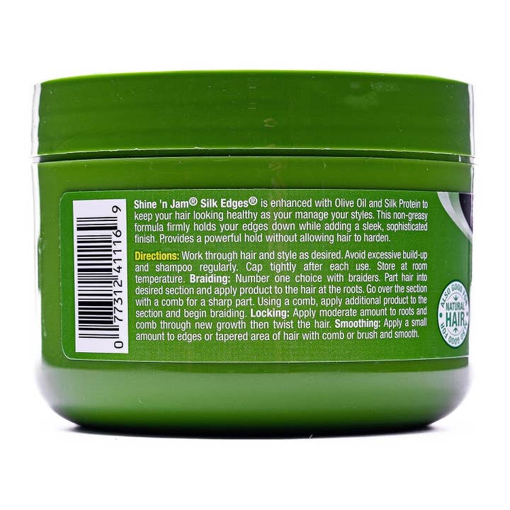 KT Supply - Wholesale Hair Styling Gel/Mousse - Ampro Shine N Jam Silk Edges Olive Oil, 8 Oz.2