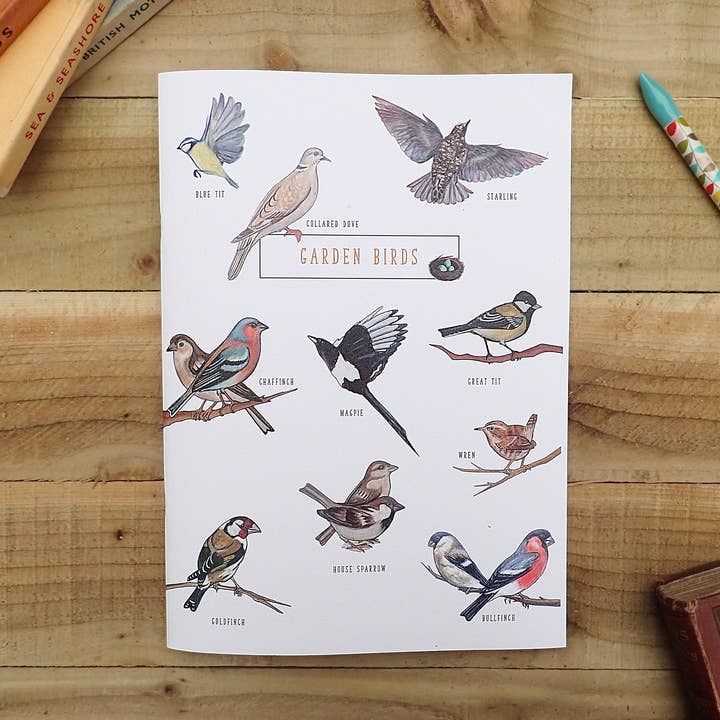 British Garden Birds Illustrated Lined Notebook - Multiple S for wholesale by Little Plover