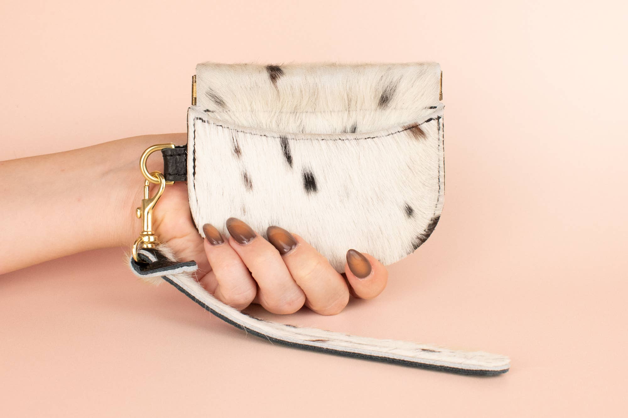 Cold Gold - Wholesale Card Holder - Women's - Cow Print Card Case, Western Leather Wallet