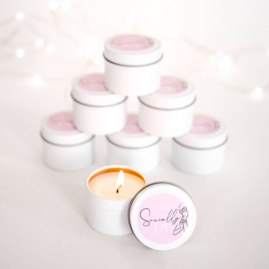 RISEthecandlestudio - Wholesale Travel Candles - Custom Designed | Branded Candle | Corporate Thank you candles | Business Branding with Personalise Message | 10-12hours burn time2