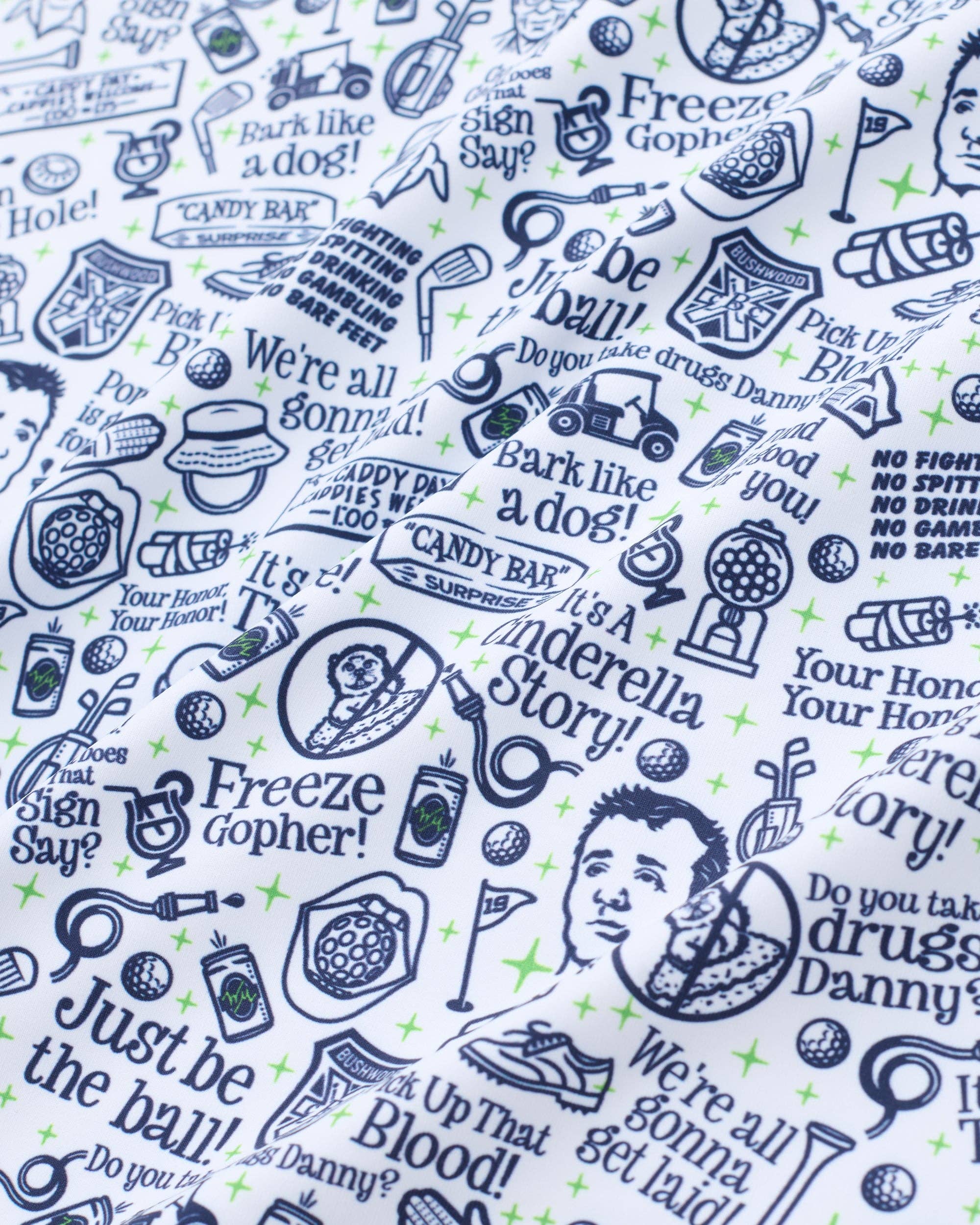 White Caddy Quotes Men's Polo for wholesale on Faire1