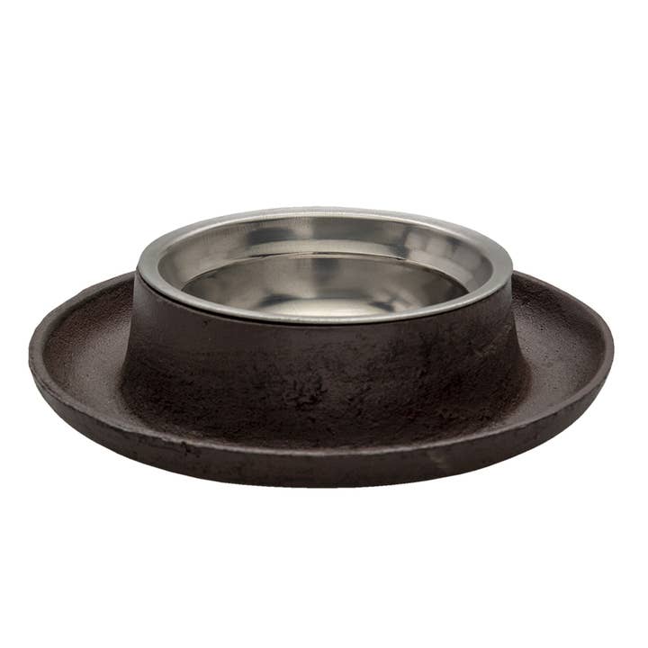 6Y3672 Dog Bowl Ø 22x5 cm Brown Iron Round Cat Bowl for wholesale by Clayre & Eef