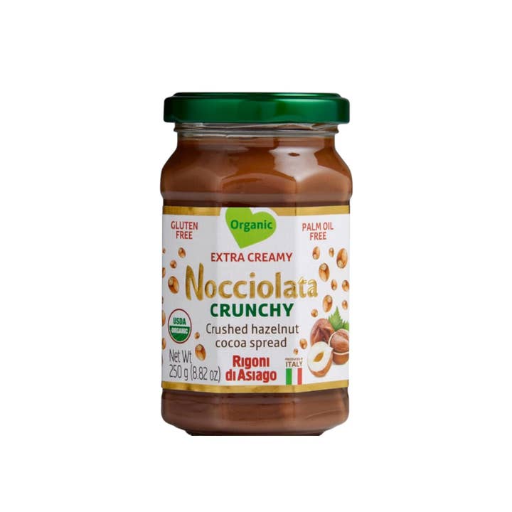 Made in eatalia - Wholesale Nut Butter - Rigoni Di Asiago Nocciolata
Crunchy Organic Cocoa And Hazelnut Grains spreadable Cream 250g