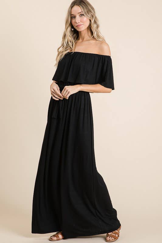 lovely melody - Wholesale Dress - Women's - LMD5025-Rayon Jersey Off the Shoulder Maxi Dress14