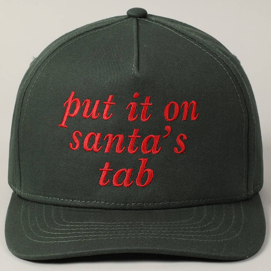 Fashion City - Wholesale Baseball Cap - Unisex - put it on santa's tab Text Embroidery Trucker Hat20