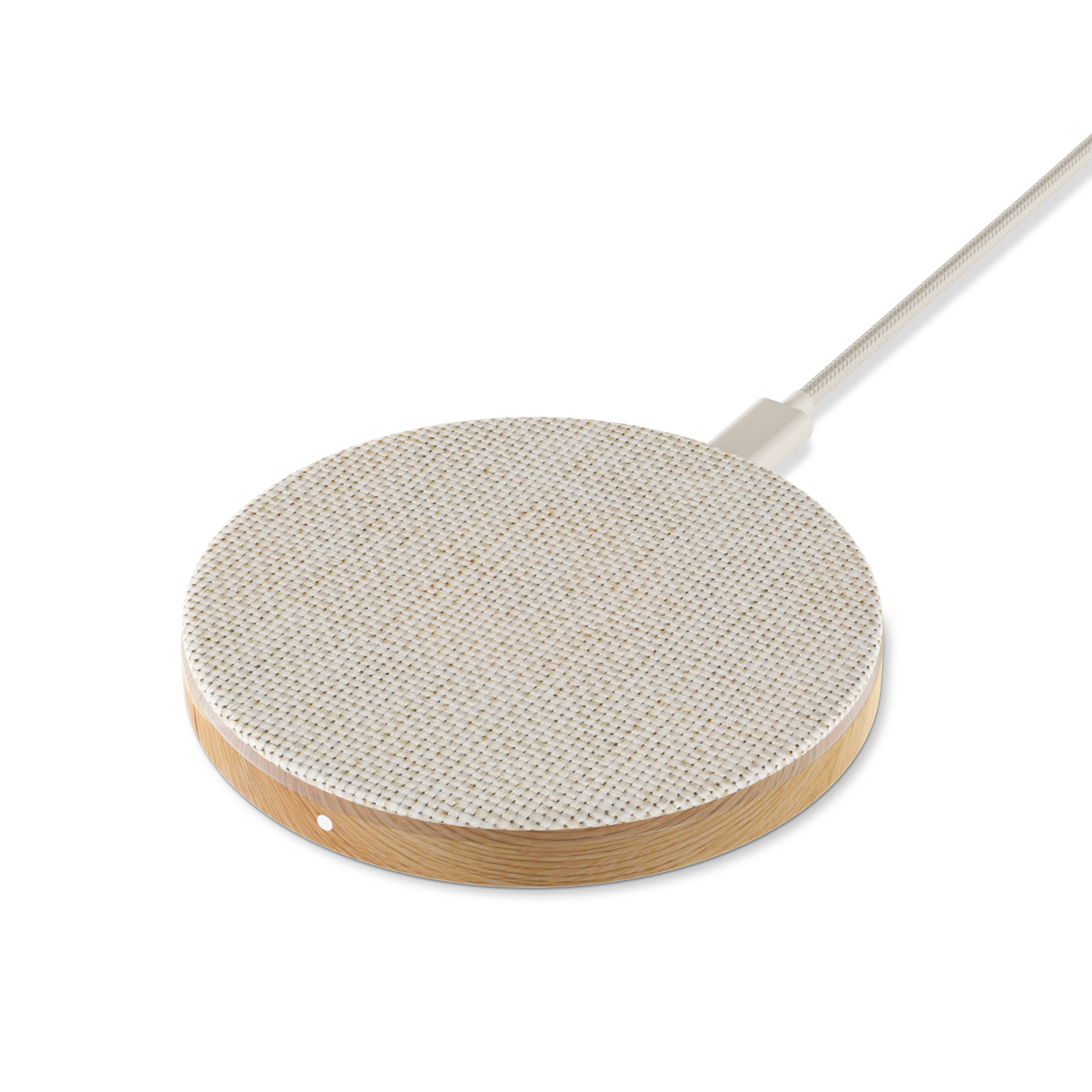 Woodcessories - Wholesale Dock en standaard voor telefoon - EcoPad draadloze oplader van hout en linnenstof6