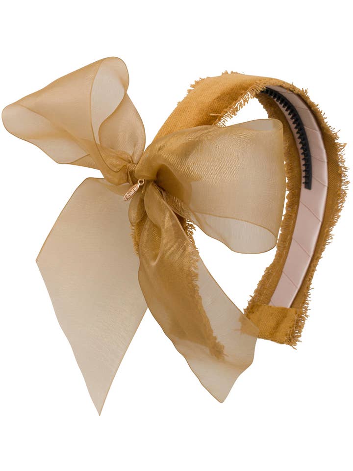 Belle Organza Fringe Hoofdband - Goud (Handgemaakt in de VS!) voor wholesale door Project 6 NY Kids