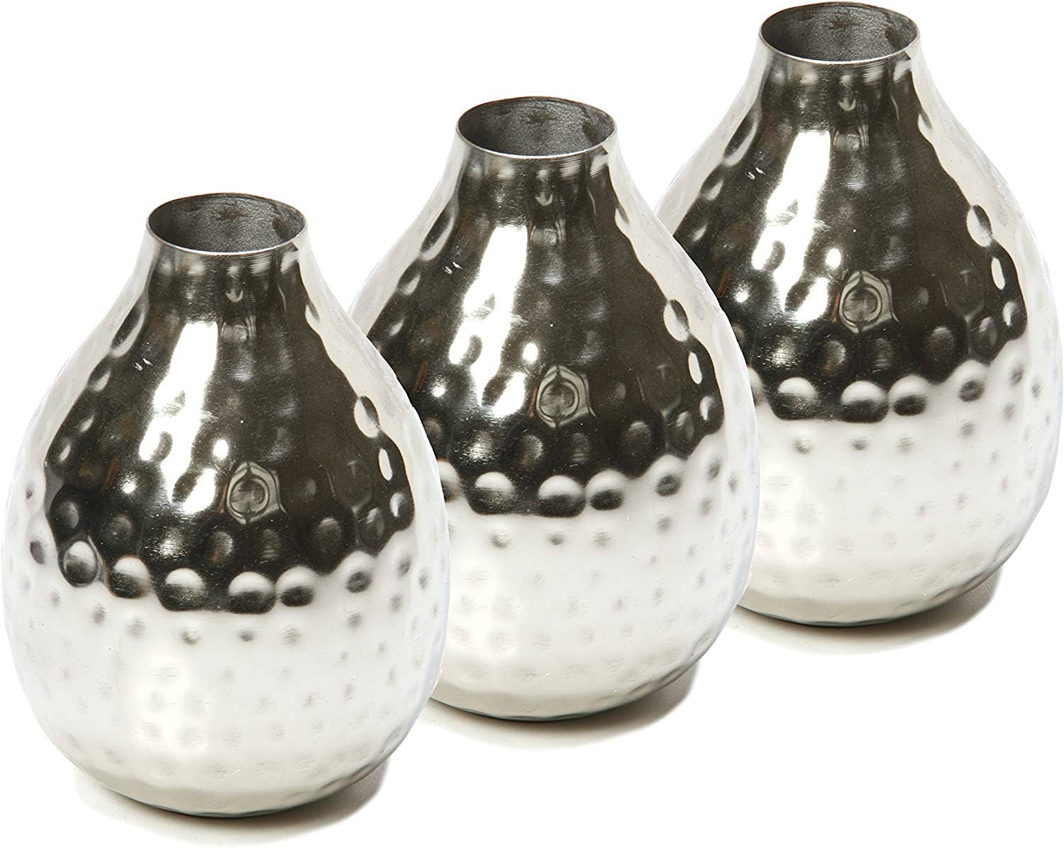 Hosley - Wholesale Vase - Hosley® Set of 3, Nickle Glazed Metal Bud Vase2