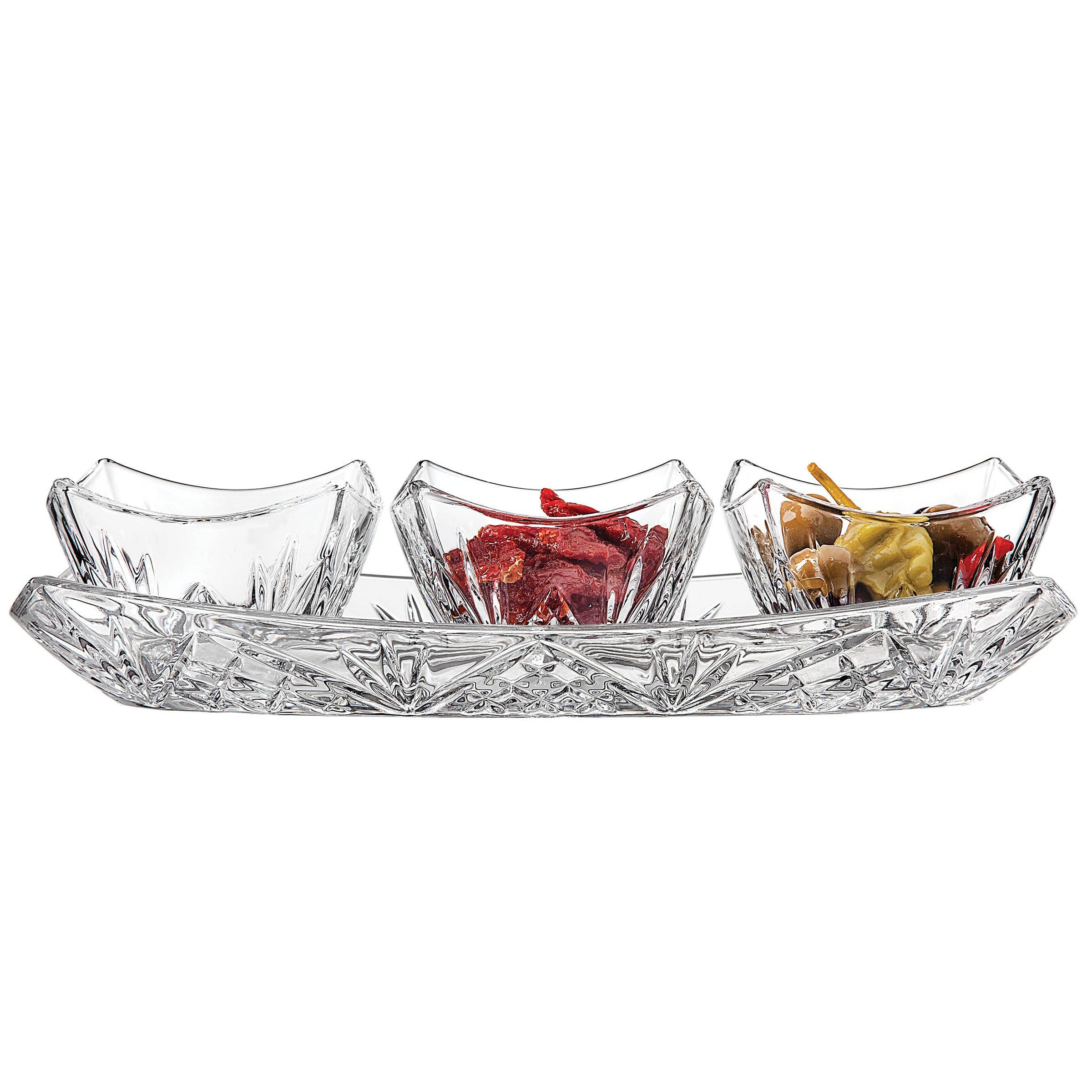 Godinger - Wholesale Appetizer Serveware - Dublin Square 4 Piece Appetizer Server1