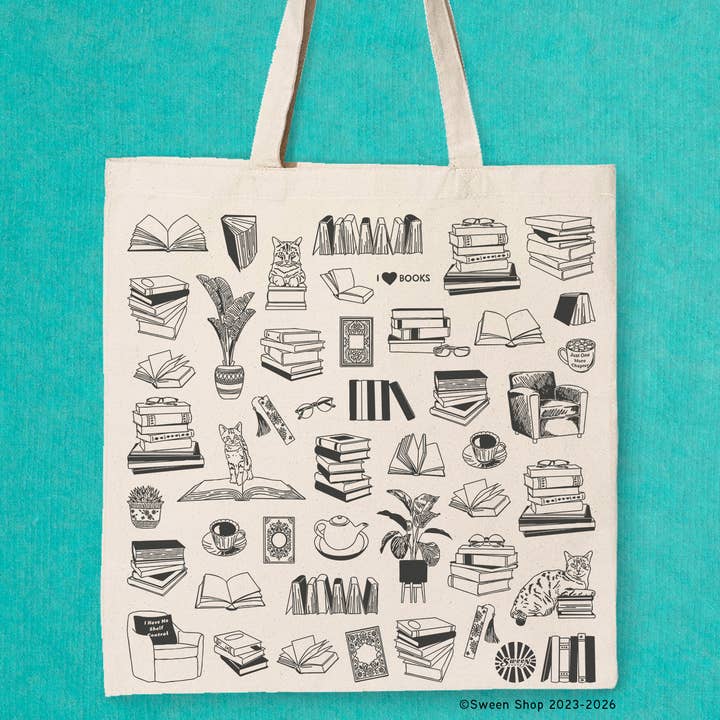 Bolsa de tela de algodón para libros Regalo literario y para profesores para venta al por mayor de Sween Shop