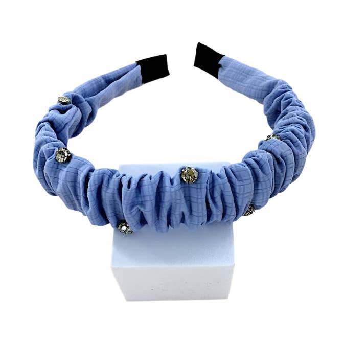Ruched Rhinestone Headband for wholesale by Atlas Fashion