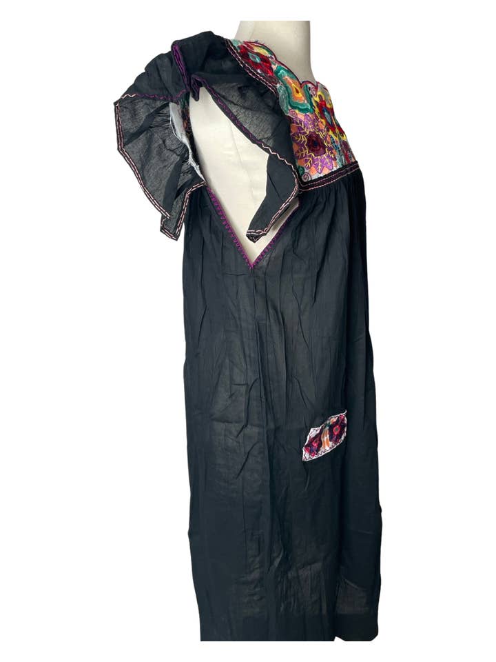 Pink and Silver - Wholesale Dress - Women's - Mexican Embroidered Yoke Dress
(Multiple colors available)