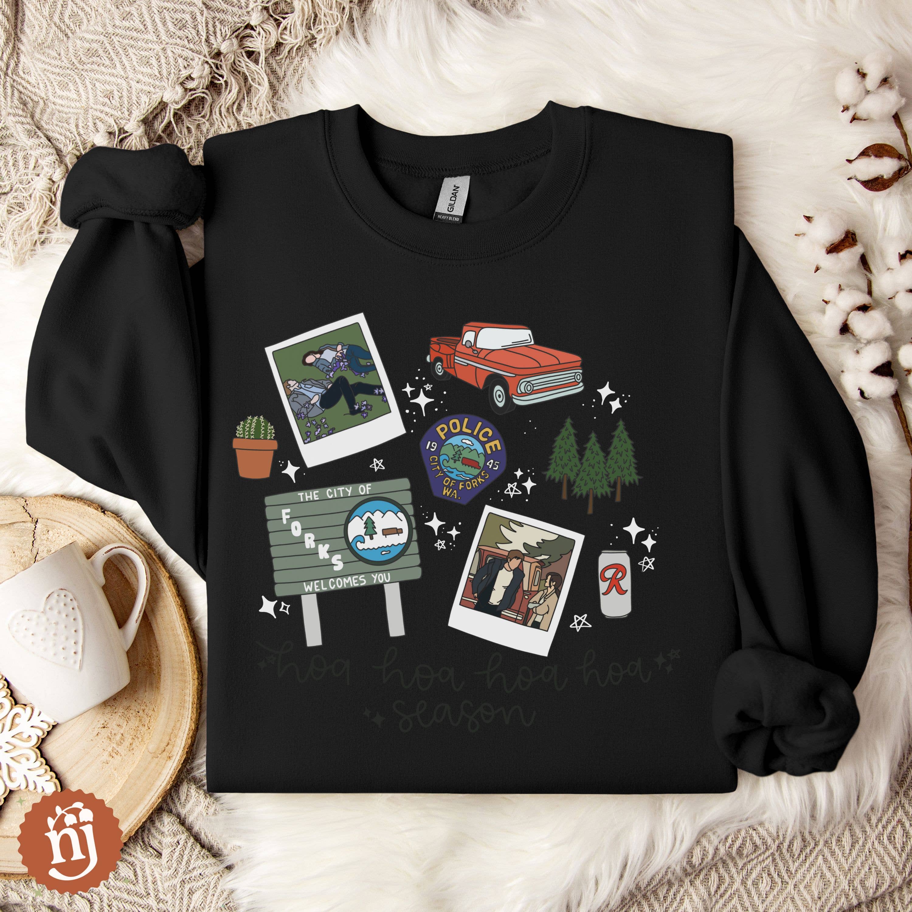 Nearly June Design Co – Sweatshirt - Unissexo por atacado – Camisola de Outono Hoa Hoa Hoa Crepúsculo3