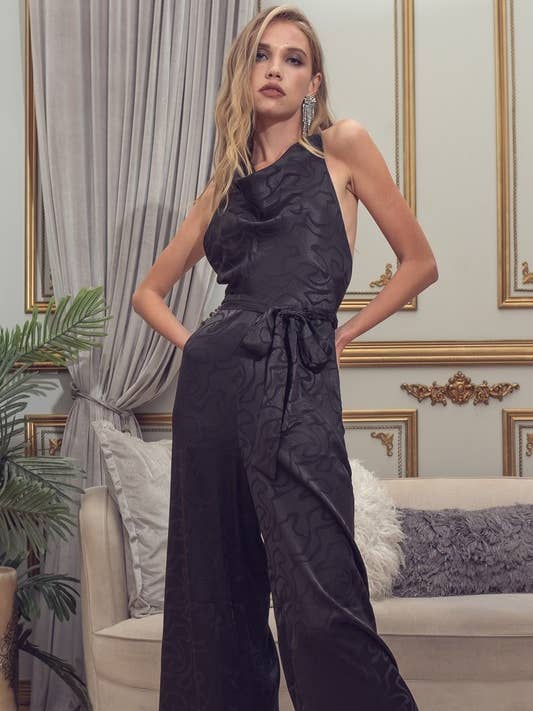 Jacquard Satin Jumpsuit for wholesale by ILLA ILLA