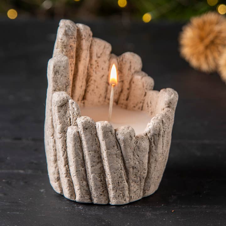 Cera di soia biologica, Candela in pietra asimmetrica, per la vendita all'ingrosso da parte di Troy Touch