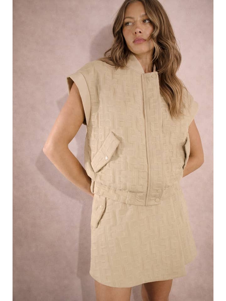 STRUKTURERET KORTÆRMET BOMBER- OG SKORTSÆT for engroshandel hos Mulla