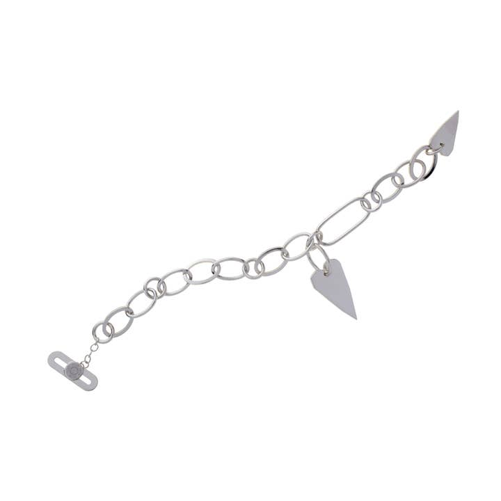 MITT VILDA HJÄRTA ARMBAND SILVERPLÄTERAT RODIUM, HANDGJORDA ITALIEN för wholesale av PNG68