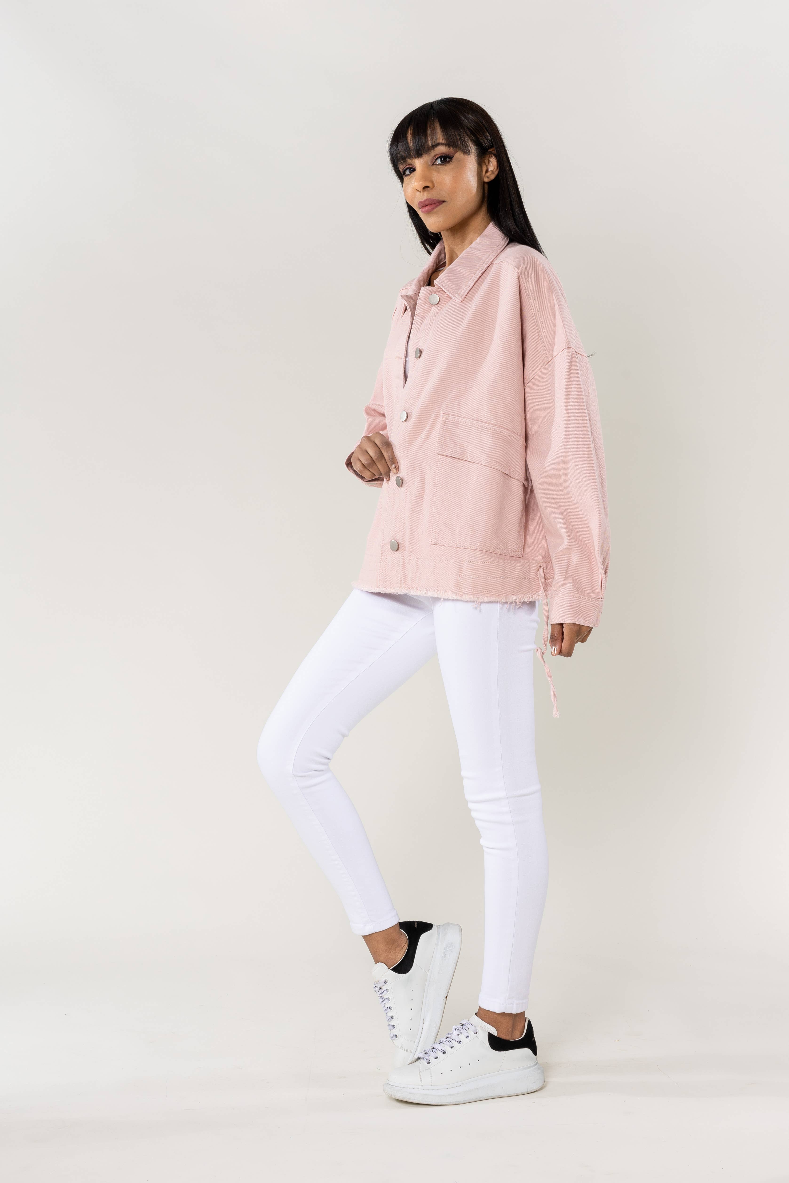 Nina Carter – Casaco de ganga - Mulher por atacado – Casaco de ganga oversized Nina Carter bolsos grandes S56224