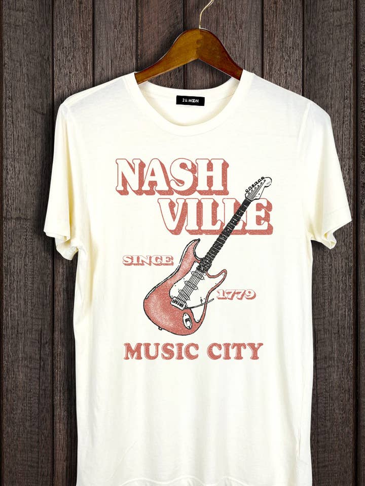 T-shirt illustré Nashville Music City 1779 pour la vente par 2&moon