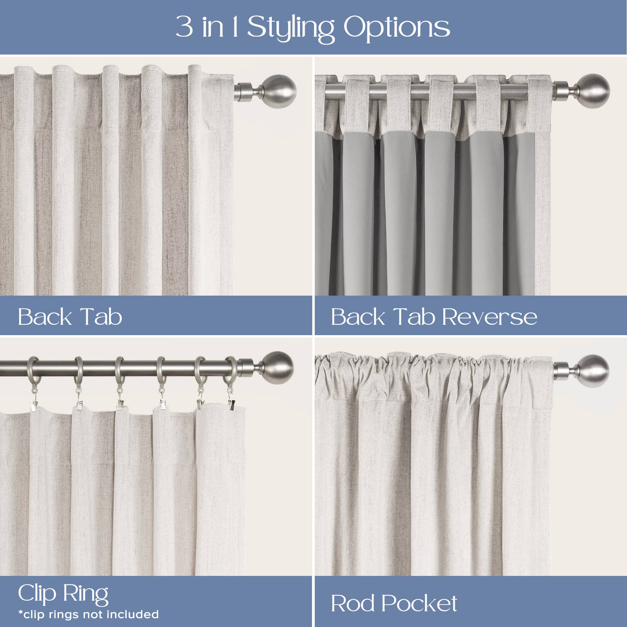 Awesome Home - Wholesale Curtain - Chenille Blackout Back Tab Curtains Pair, 2 Panels10