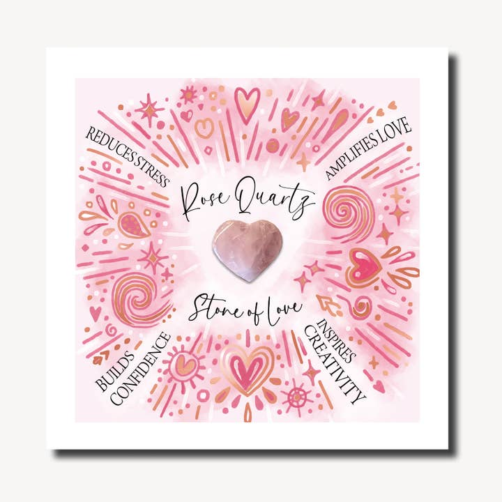 Rose Quartz | Sybil Love | Wellbeing Card for wholesale by Marina B