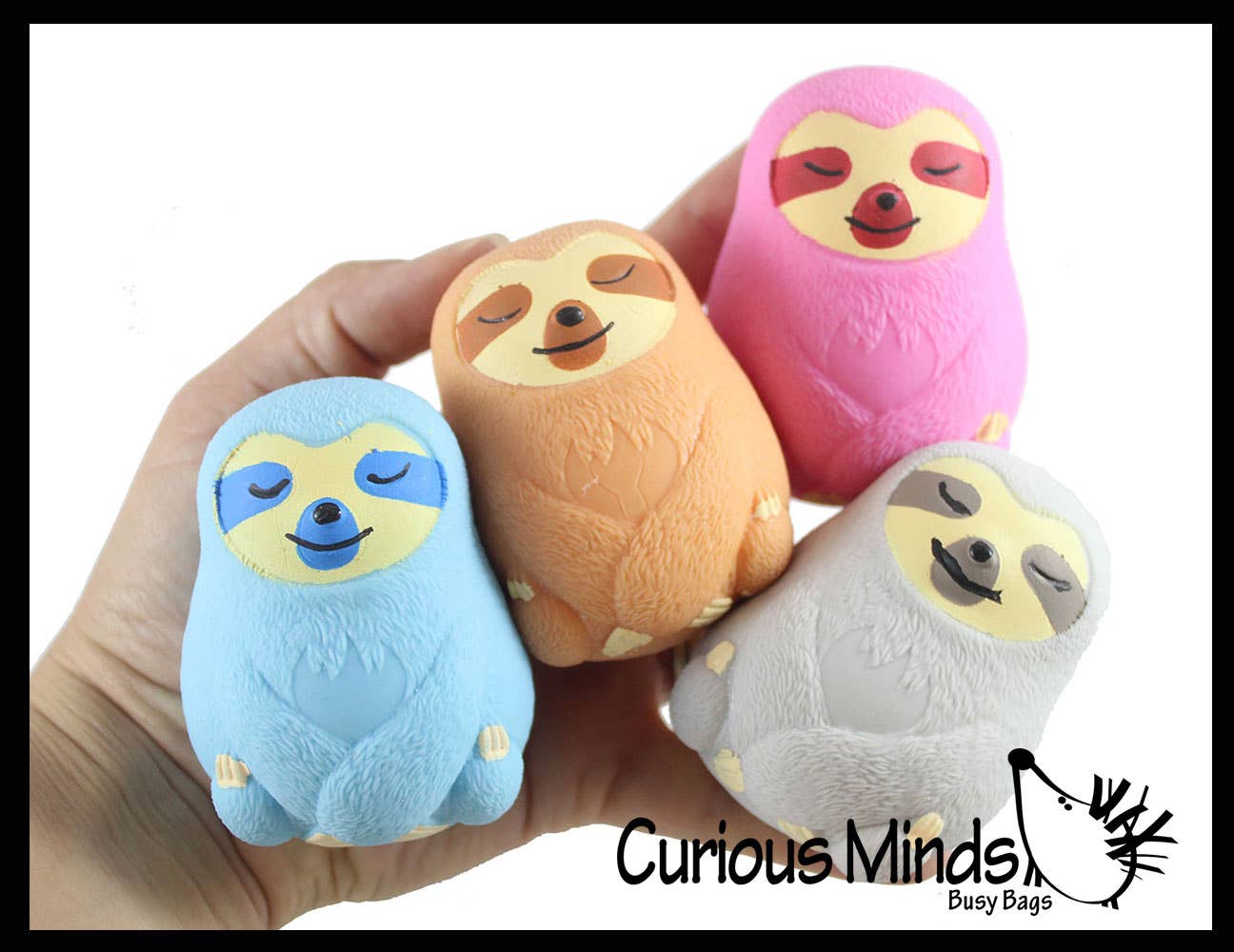 Curious Minds Toys - Wholesale Fidgetspeelgoed - Kinderen - 1 Marshmallow Sloth Animal Stressballen - Ultra Soft Kneadab0