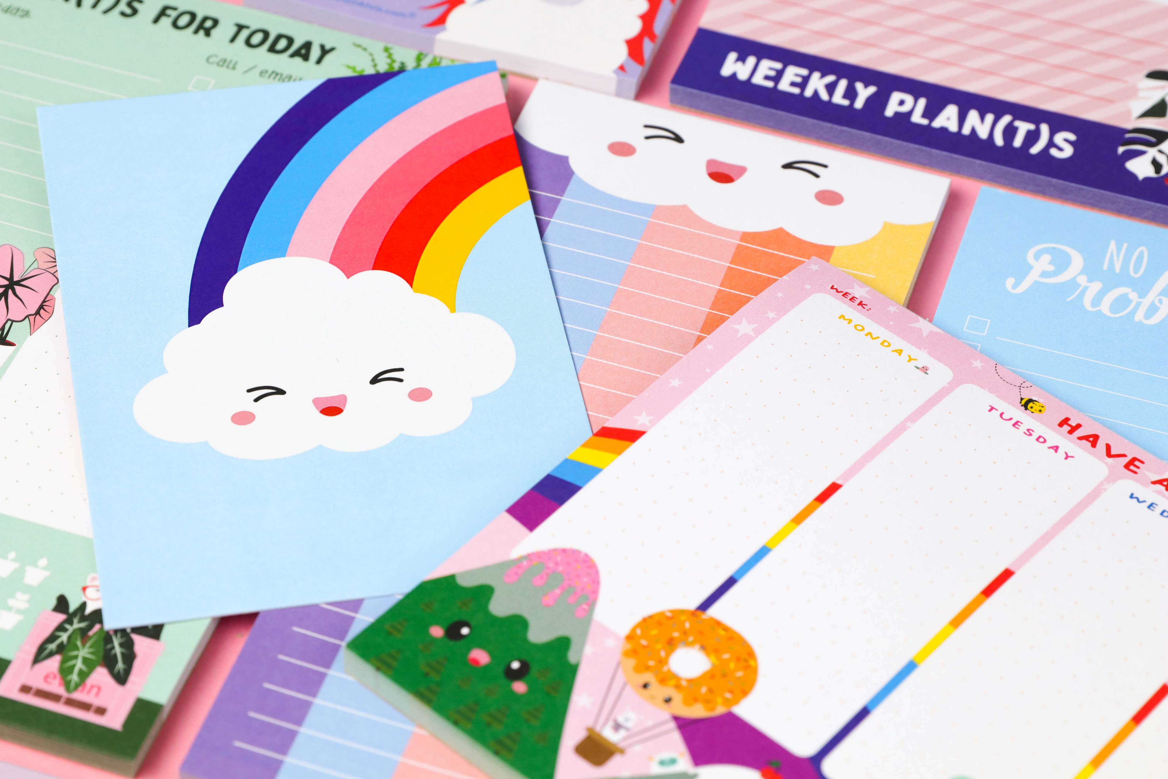 Studio Inktvis - Wholesale Planner - Weekly Planner with cute kawaii panda and rainbow A53