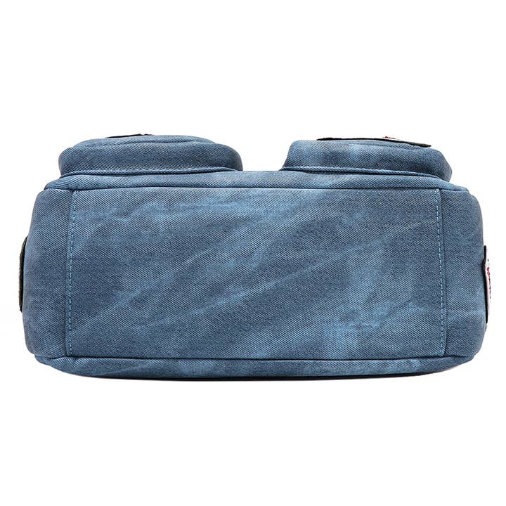 M&M HANDBAGS, LLC. – wholesale Drawstring bag – women's – P17084 MULTI PATCH SHOULDER BAG2