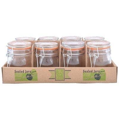 Nellam French Round Glass Spice Jars – Set of 24 with Shaker Lids