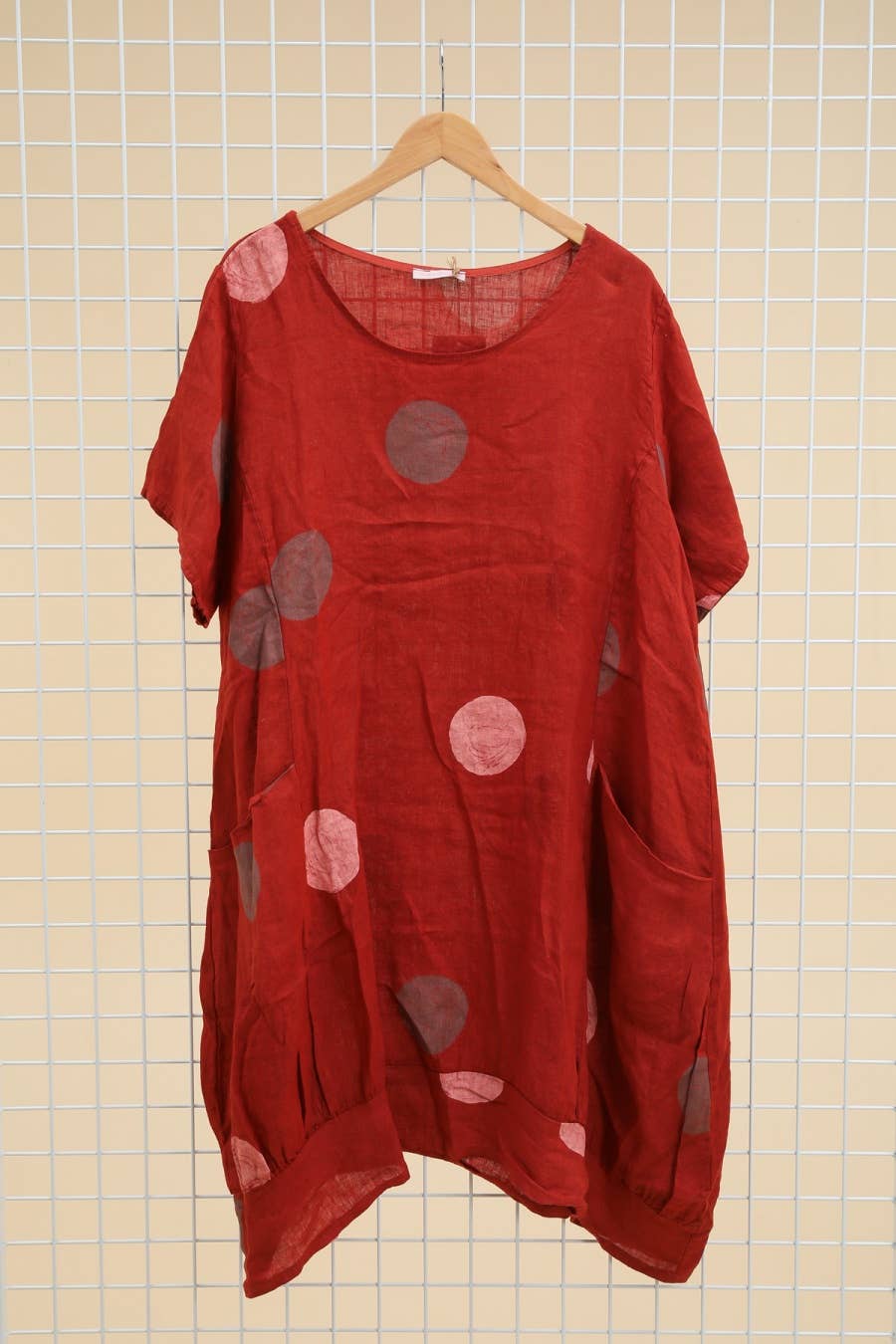 Lea & Luc - Grandes Tailles - Wholesale Dress - Women's - Plus size linen dress printed round SKU 489519