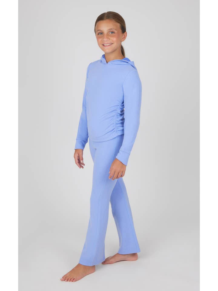 90 Degree by Reflex & Yogalicious - Wholesale Top & Pant Set - Kids - Yogalicious Tween Girls Melange Hoodie and Flare Pant Set4