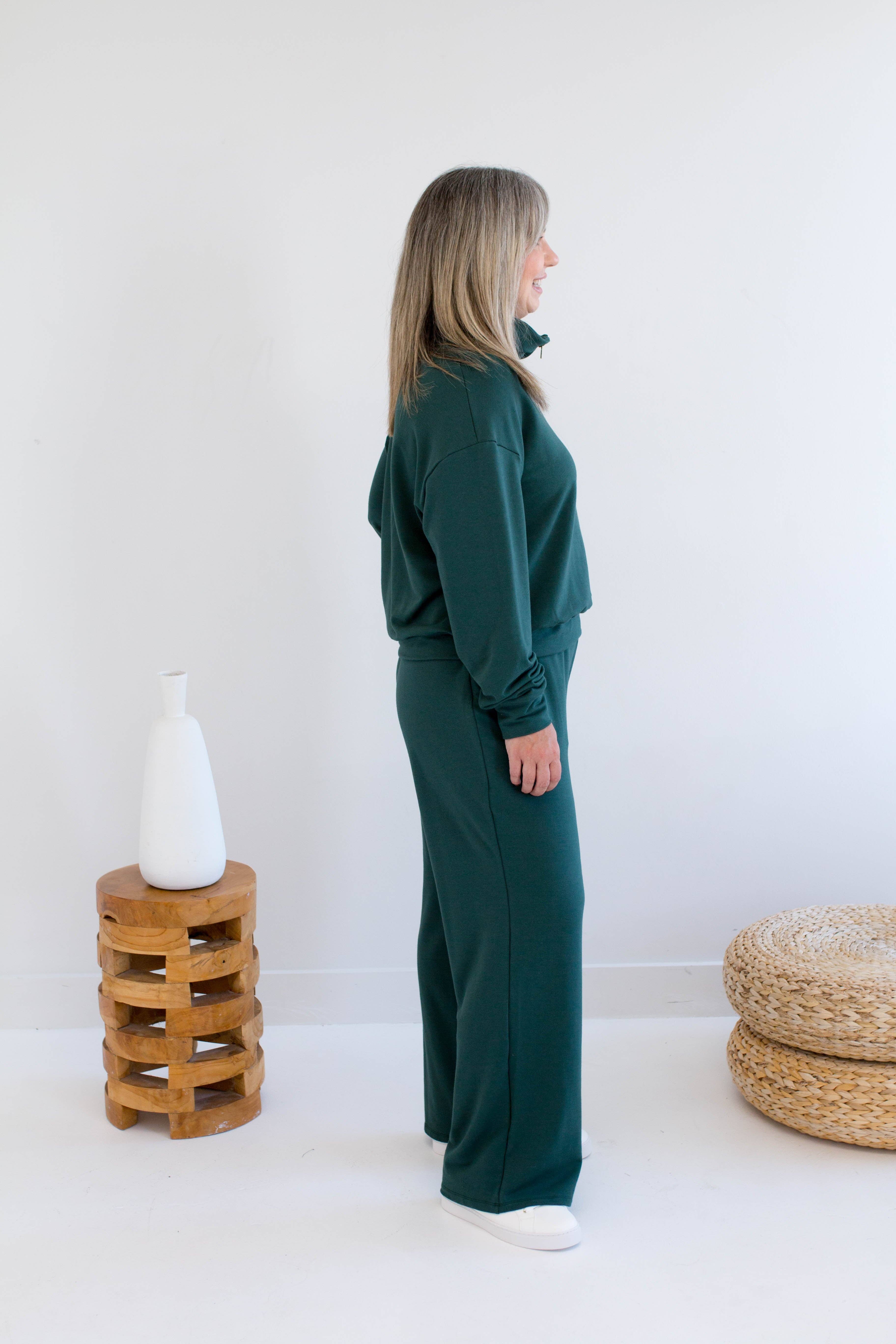 Ang Hill – wholesale Pants – Women's – [PRE-ORDER] Dori Women's Bamboo Wideleg Pants in Navy, Pine, Mocha and Black7