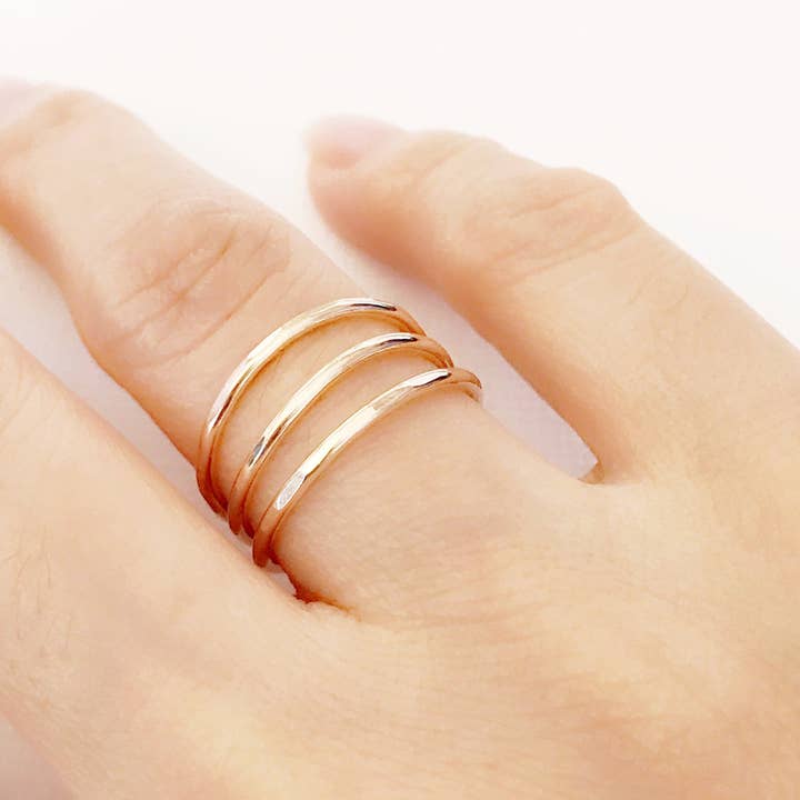 Maimoda Jewelry - Wholesale Band/Stacked Ring - Ring Sharla - triple wraps ring (R155)3